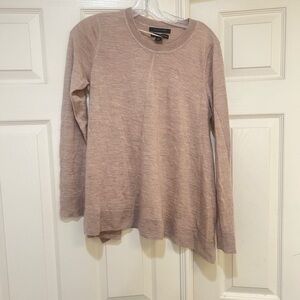 Tahari Merino Wool Beige Sweater Balloon Style Minimalist Casual Women Sz Small
